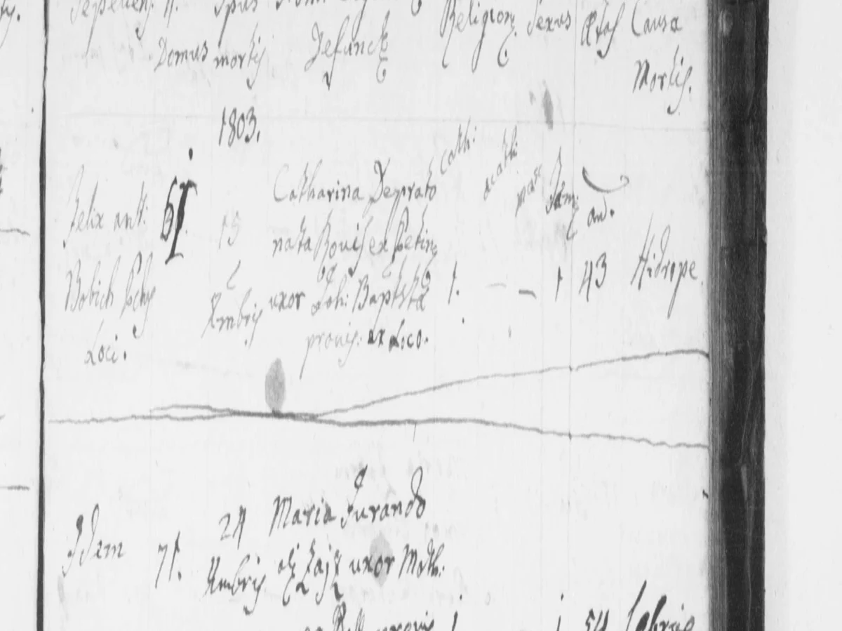 «Catharina Deprato … uxor Joh: Baptista» — the collision this archive had been warning about