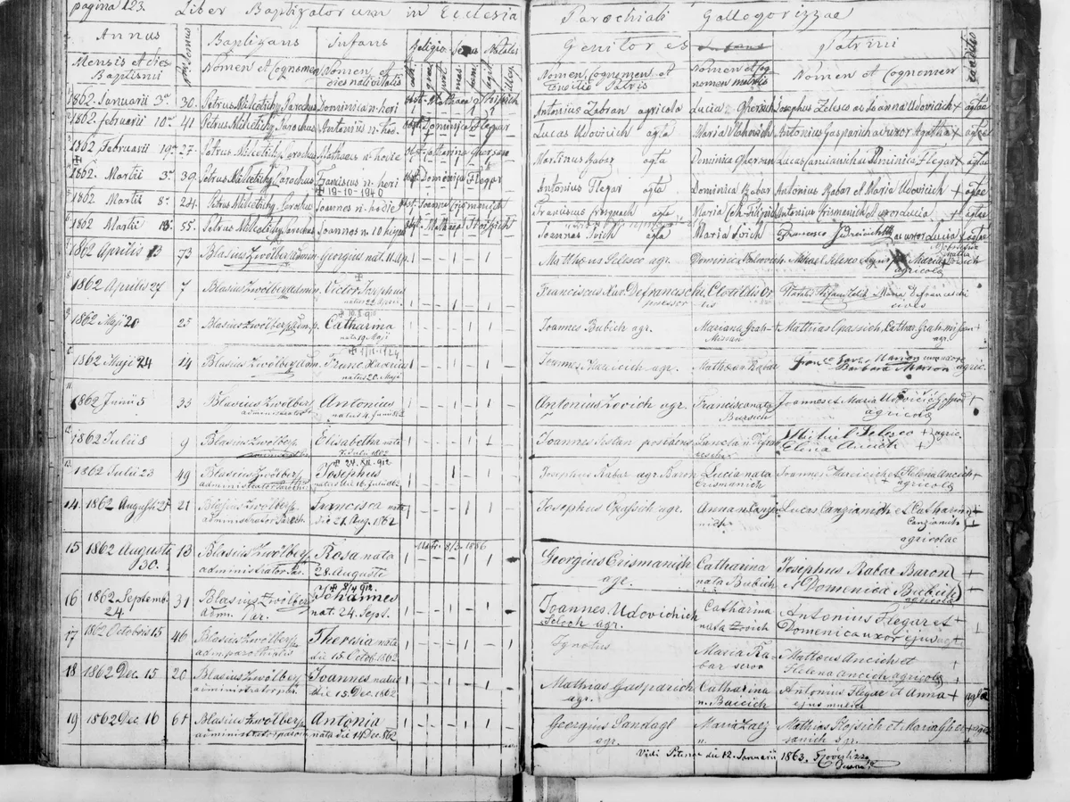 The page where one priest stops and another begins — Gologorica, 1862