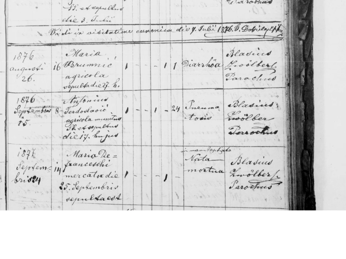 A bishop's own visitation, and a stillborn child who was baptised in the hand