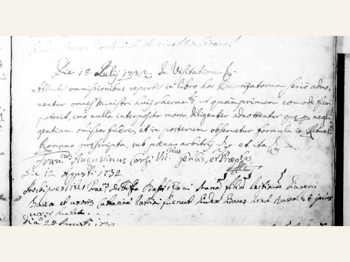 «In Visitatione» — the decree that says this register is incomplete