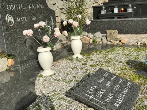 Kalanj grave — Mate, and the ledger of Kata, Luka, Ivan and Marija