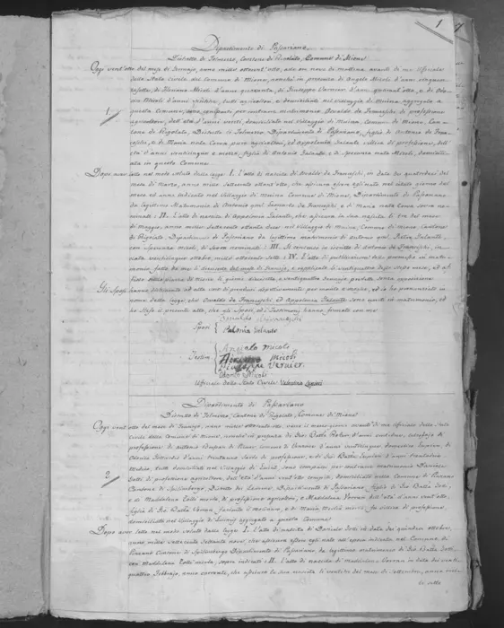 Osvaldo de Franceschi marries Appolonia Galante, 28 January 1808